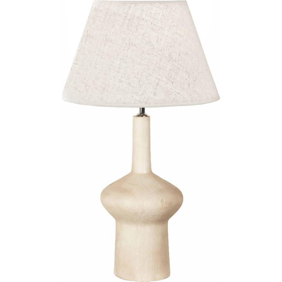 Lampe de table ronde en bois style scandinave