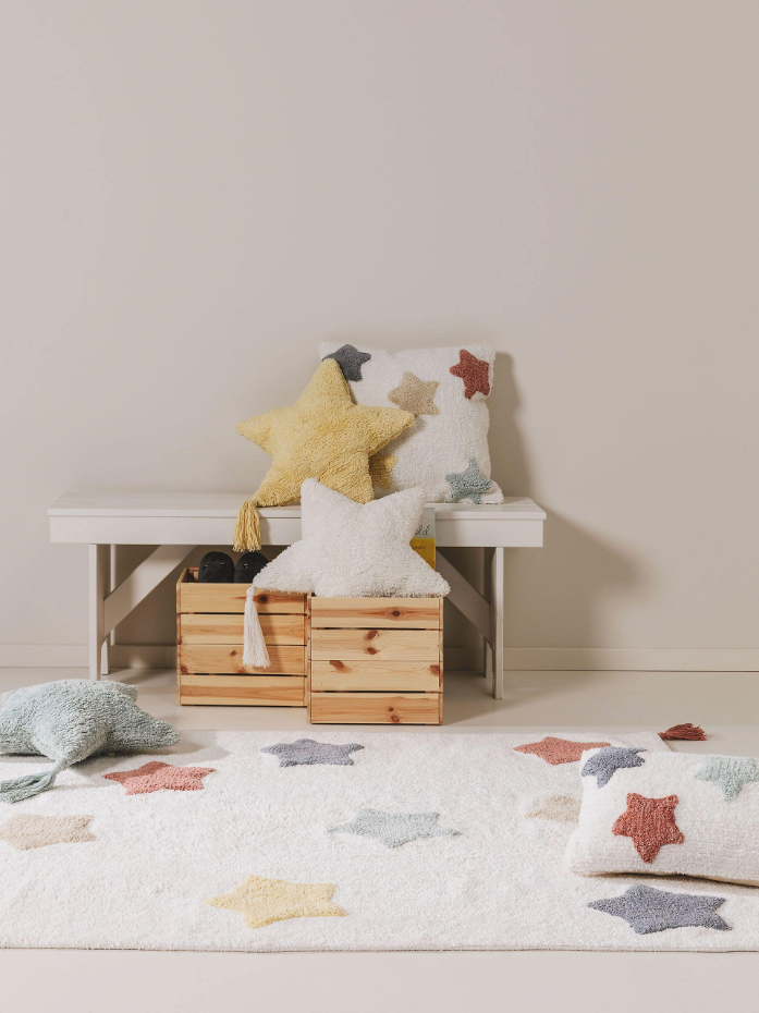 Tapis lavables pour enfants tufté main STARS