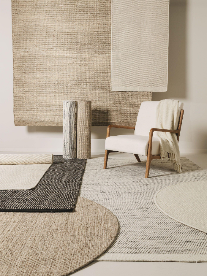 Tapis rond de laine tissé main ROCCO