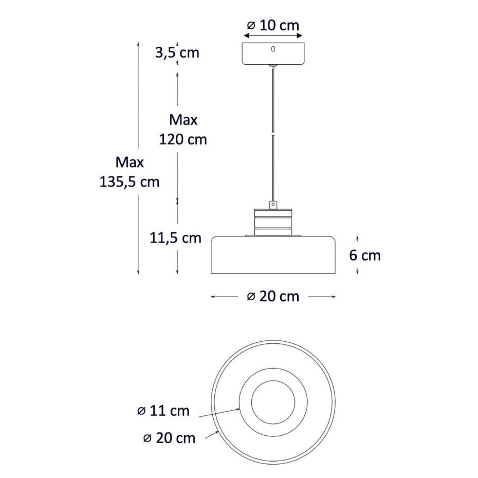 Suspension LED avec verre fumé - VALDO