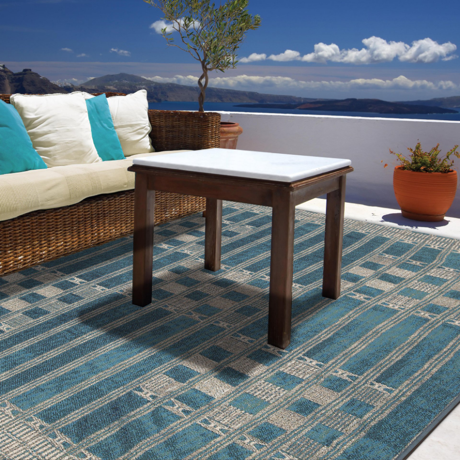 Tapis tissé d'intérieur et d'extérieur pour la terrasse et le balcon - Aurora