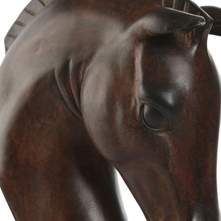 Applique murale en résine marron cheval et et abat-jour noir 21x18x50.5cm