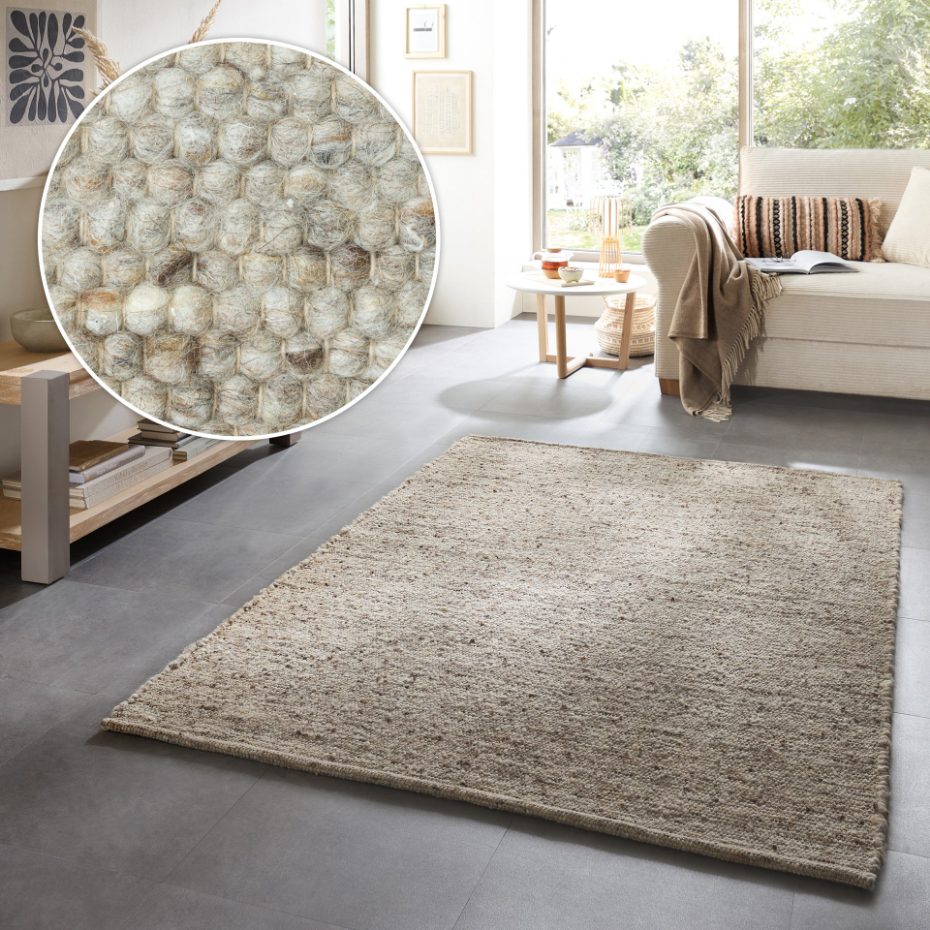 Tapis en laine chiné réversible tissé à la main - Alm Glueck