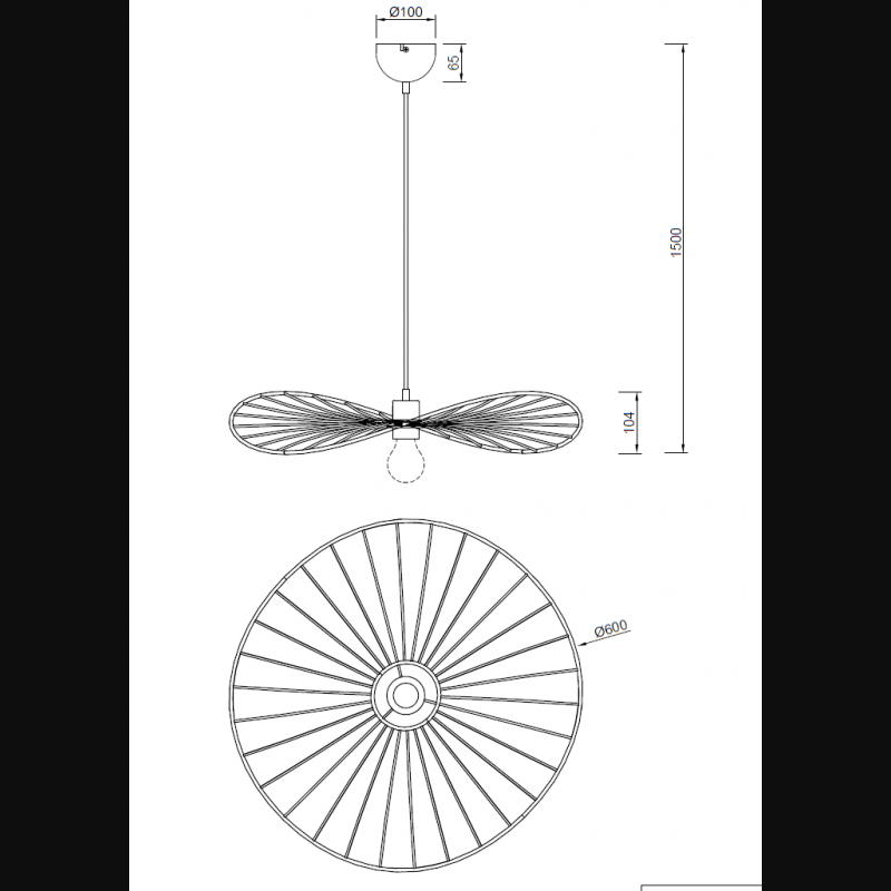 Suspension en métal bohème, D.60 , CHAPEAU