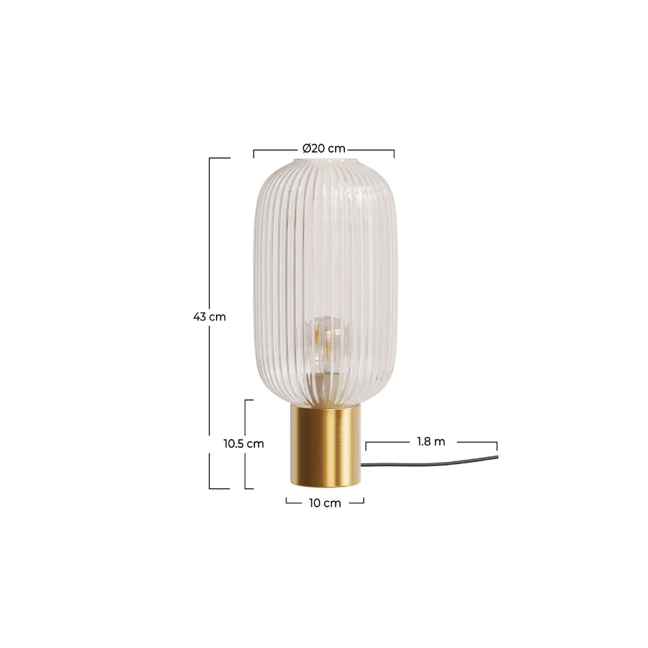 Lampe en verre cannelé - LOU