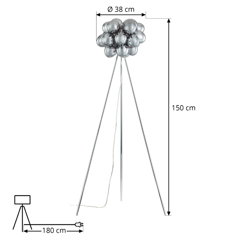 Lampadaire en verre design, Diborah