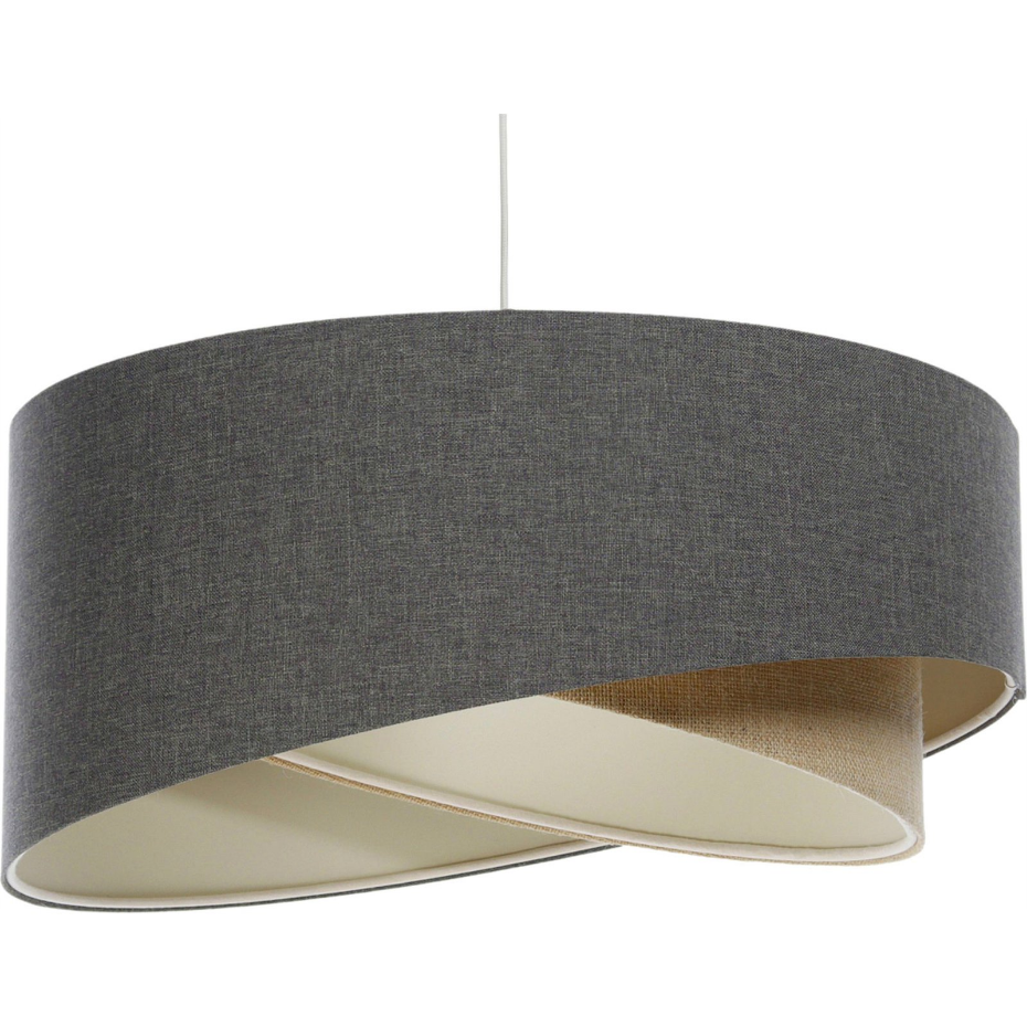 Suspension ronde en tissu et chanvre Boho