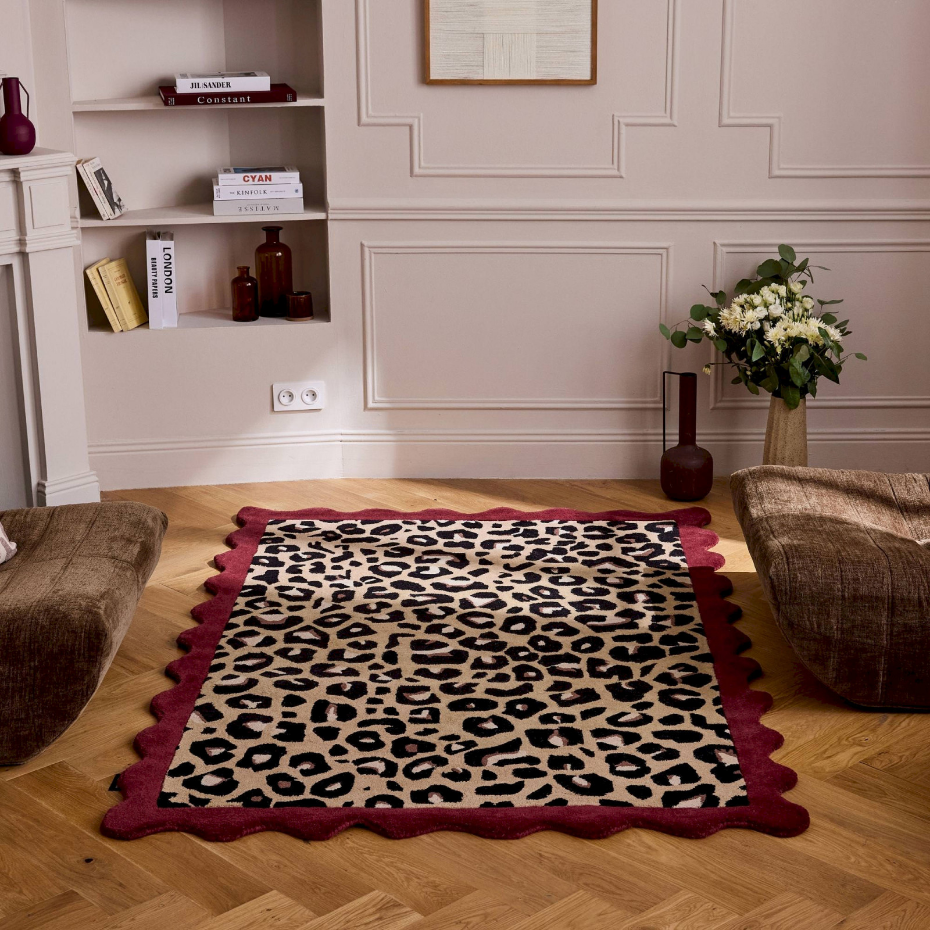 Tapis rectangulaire en laine et coton Âme fauve