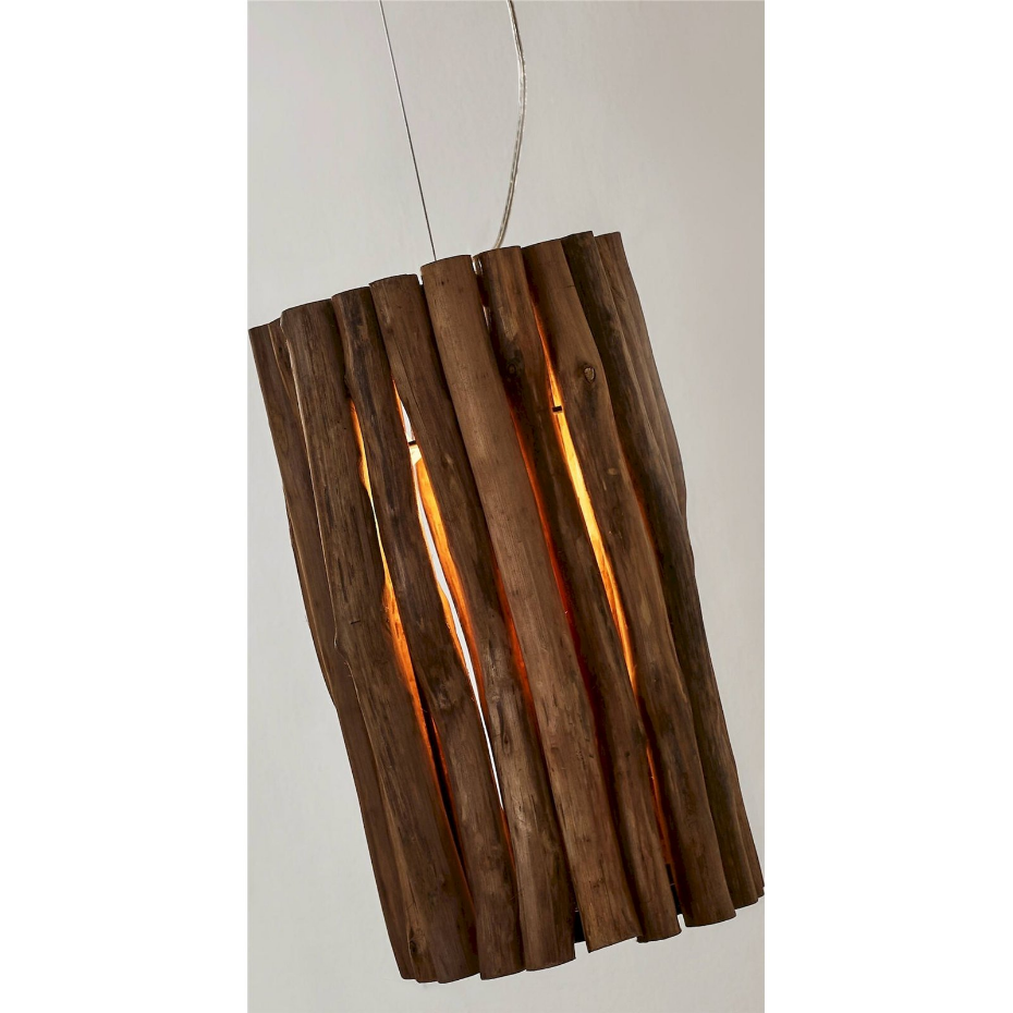 Suspension en bois forme branches style teck carré