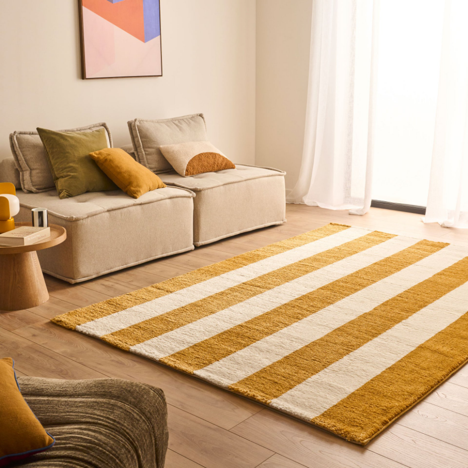 Tapis bicolore à rayures GROOVY