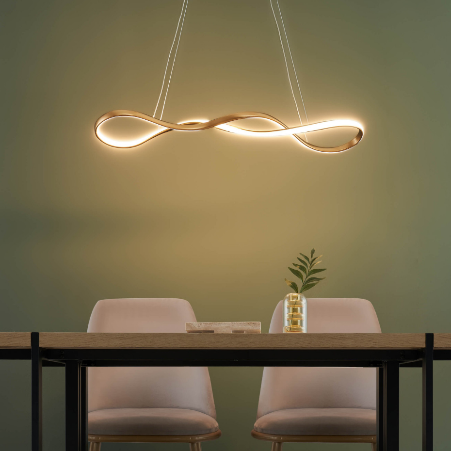 Suspension LED dorée effet vague - MARCELINE