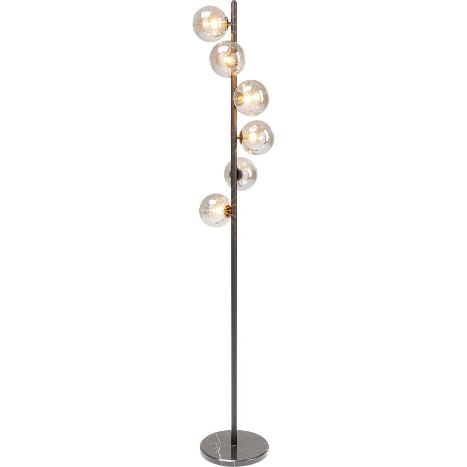 Lampadaire en verre et acier, SCALA BALLS