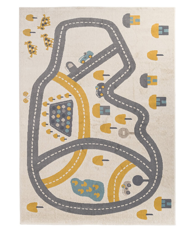 Tapis enfant à poils ras doux CIRCUIT