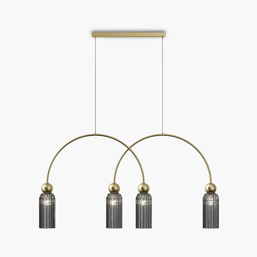 Suspension double arche 4 lampes rétro SOLANA