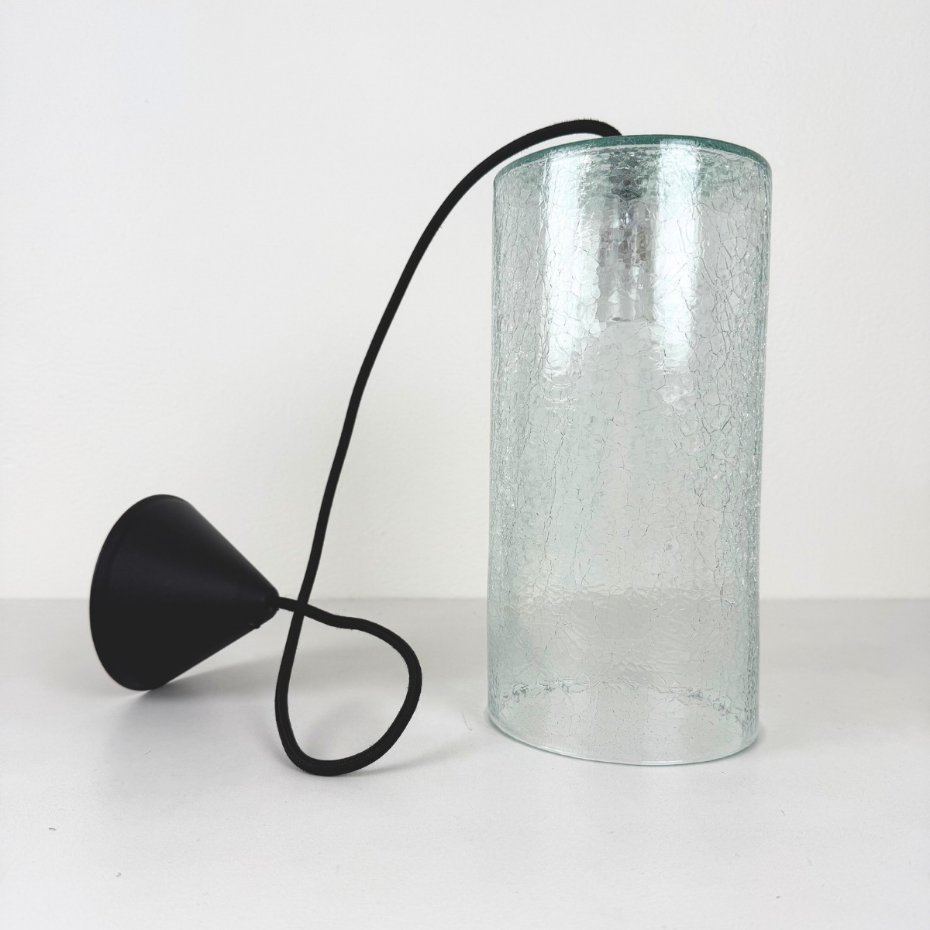 Suspension en verre soufflé craquelé, LUCE