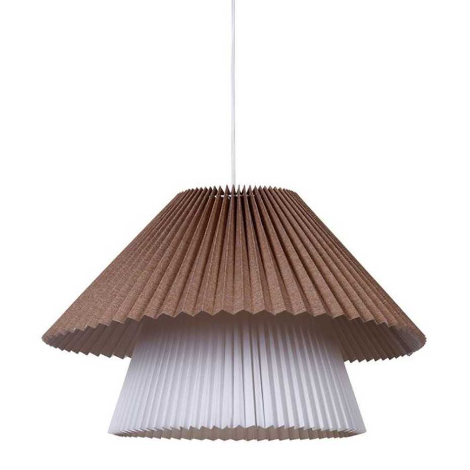 Suspension Double Tissu Aurélia Beige Blanc D52