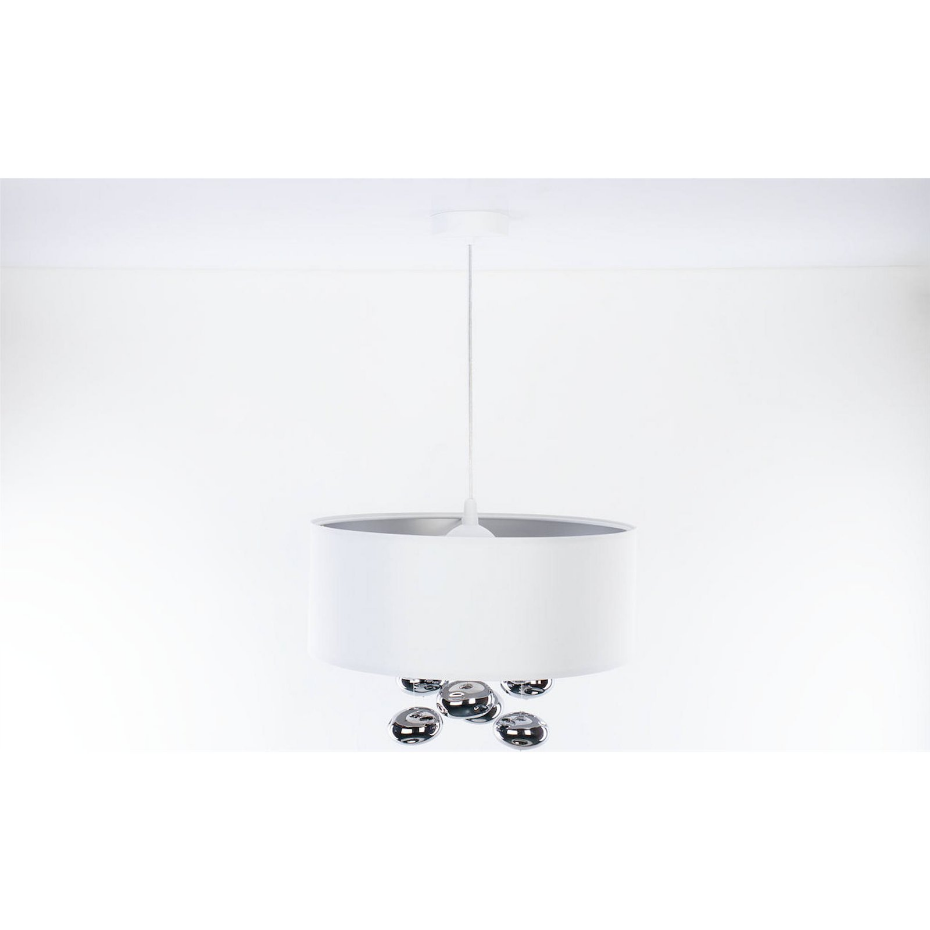 Suspension ronde en tissu et boules argentées Bubble Light