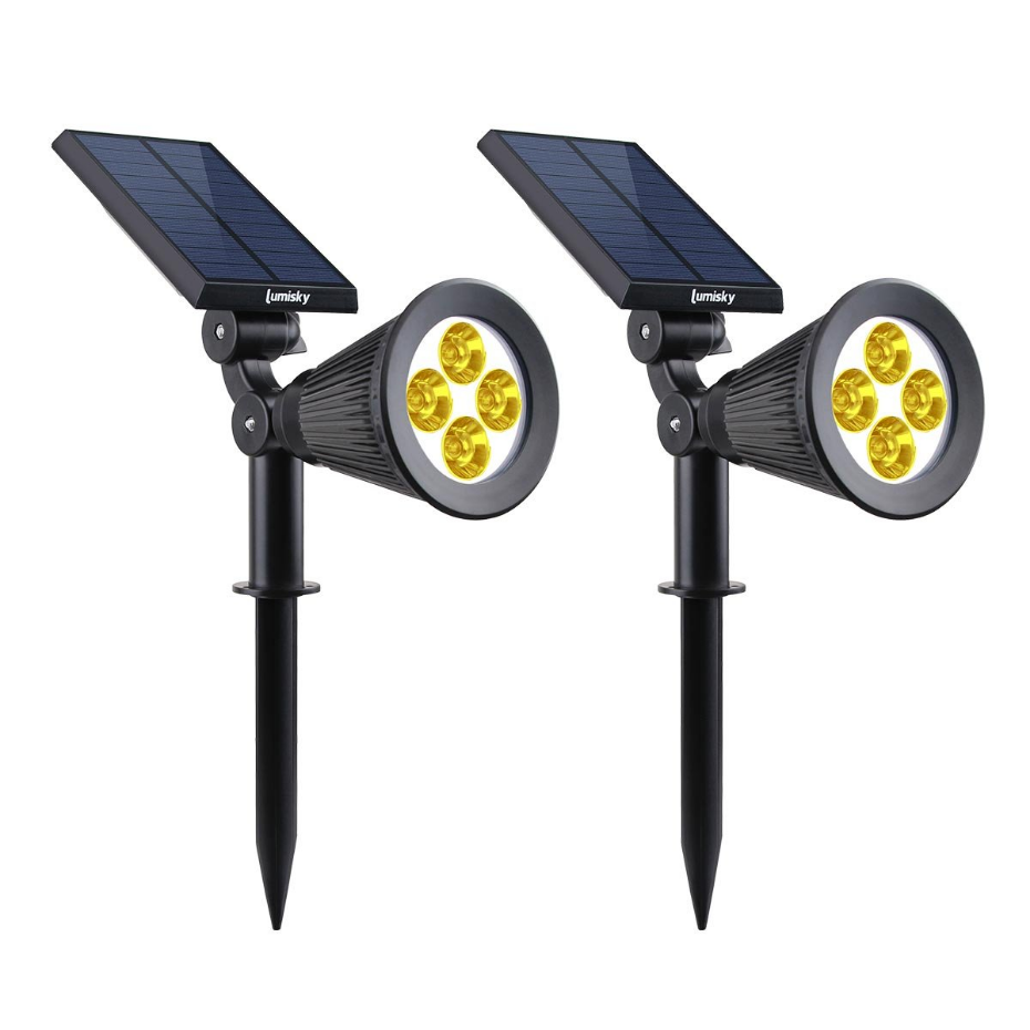 2 Spot solaire SPIKY Blanc chaud 200LM