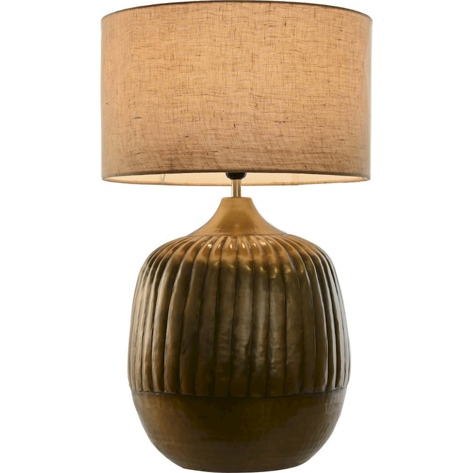 Lampe de table en aluminium finition bronze patiné