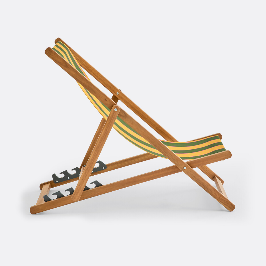 Chilienne en acacia massif, tissu avec motif à rayures, VALERIA