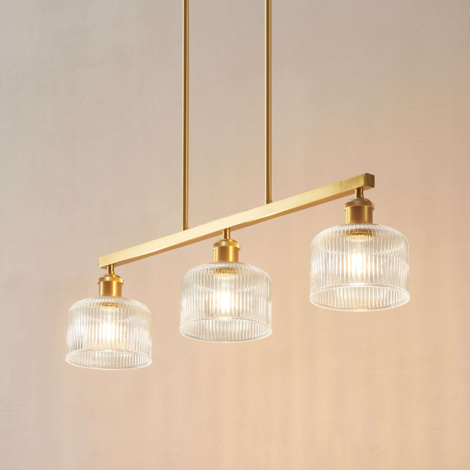 Suspension linéaire verre strié - AURÉLINE