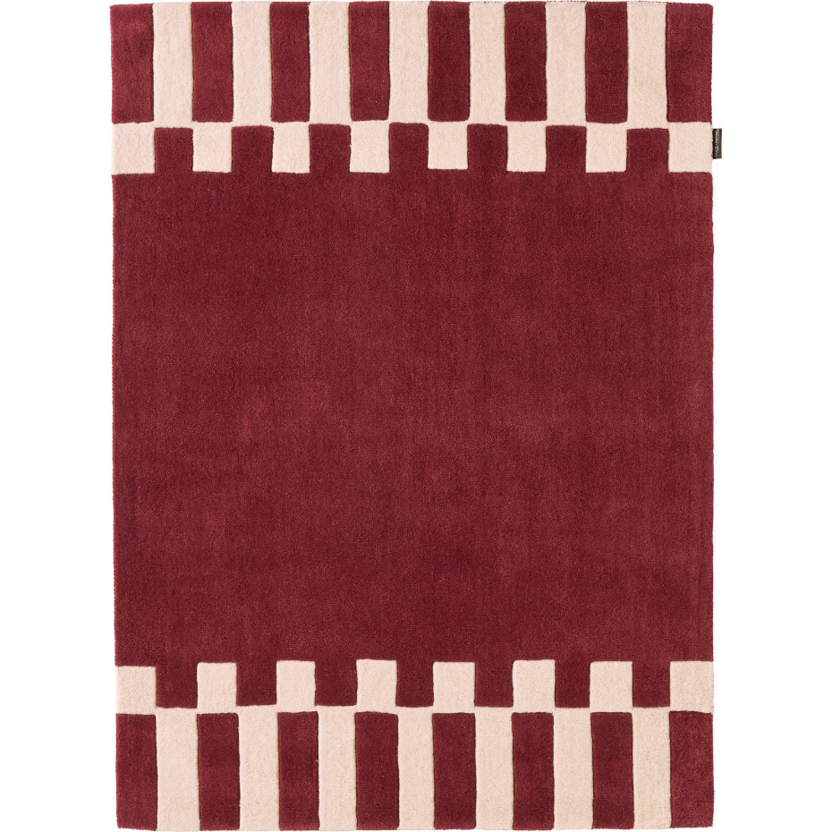 Tapis en laine et coton rectangulaire fait main
