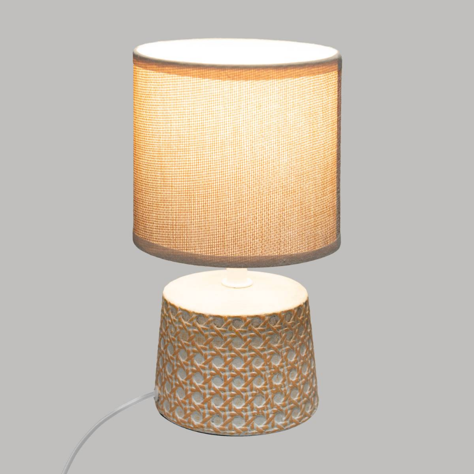 Lampe céramique grès motif cannage YOJOA