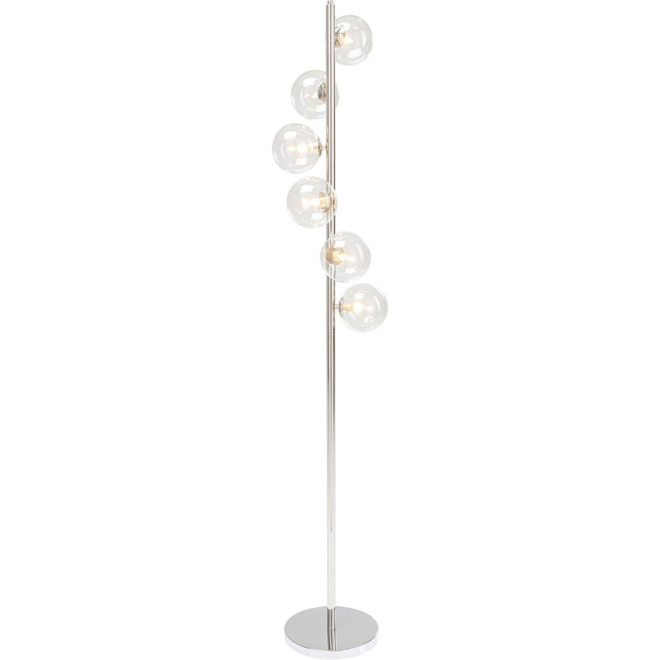 Lampadaire en verre et acier, SCALA BALLS