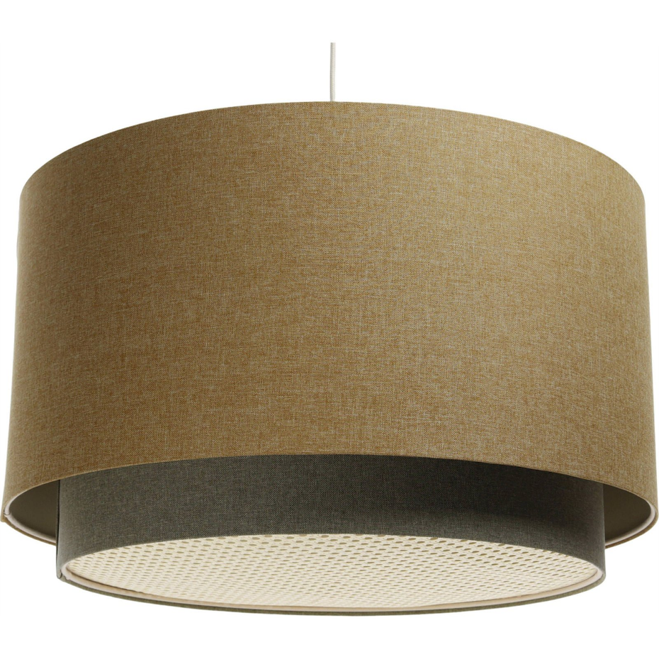 Suspension ronde en tissu et rotin Boho Elegant