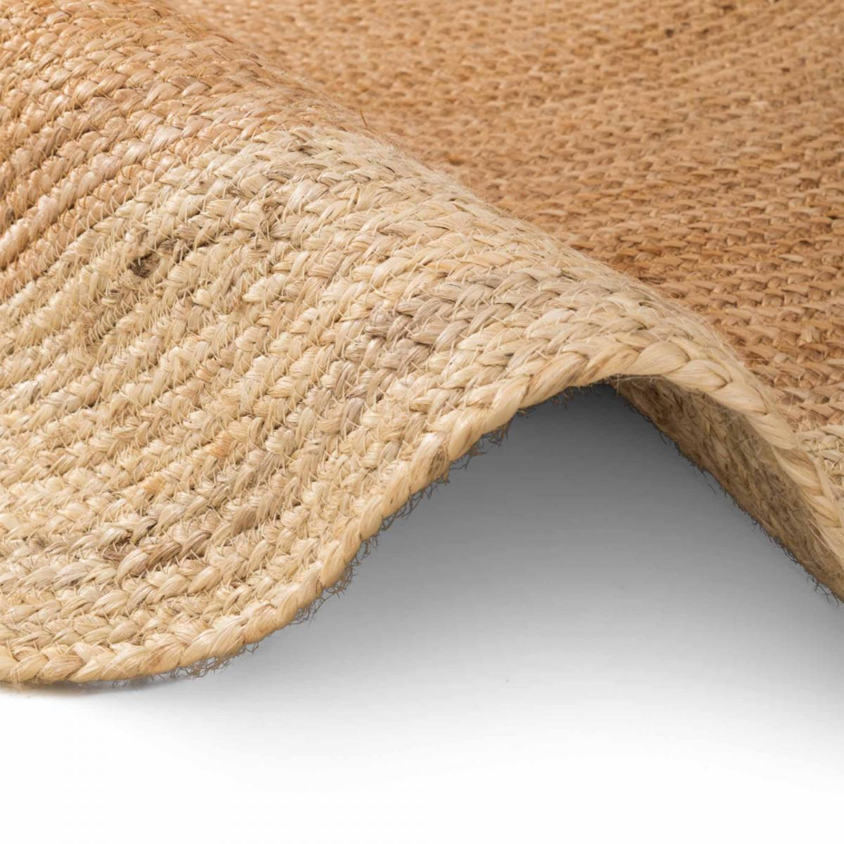 Tapis rond, motif simple authentique, JUTE K, jute tissé à la main