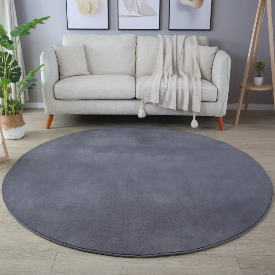 Tapis de salon rond uni MOSCOU