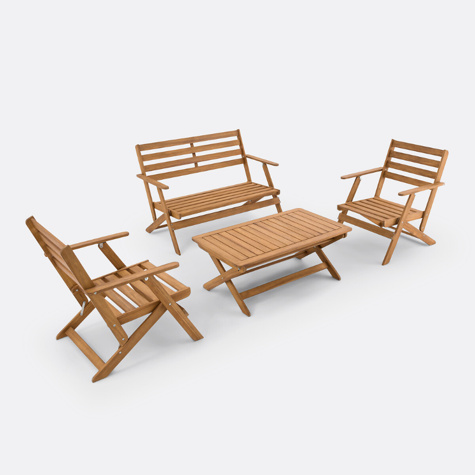 Salon de jardin pliant en acacia, Solara