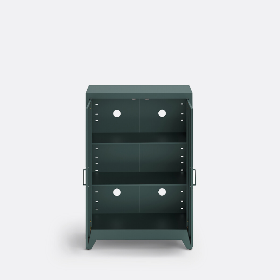 Armoire basse 2 portes en métal acier, Hiba