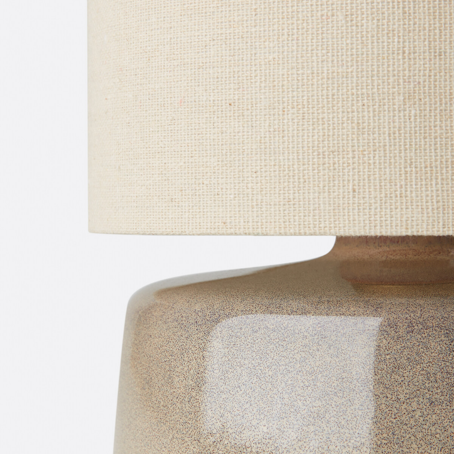 Lampe à poser céramique et lin hauteur 25 cm, Amaga