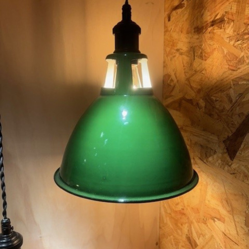 Suspension vintage émaillée Vert Sada