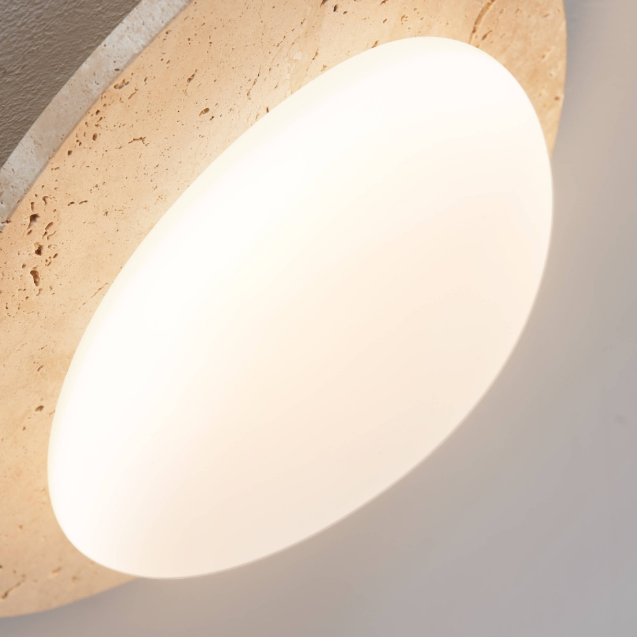 Plafonnier LED travertin naturel - NYMÉRIA