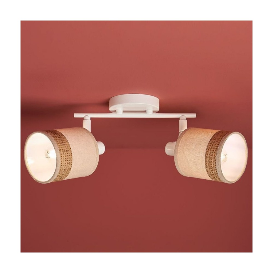 Rampe 2 Abat-jours Lin Beige