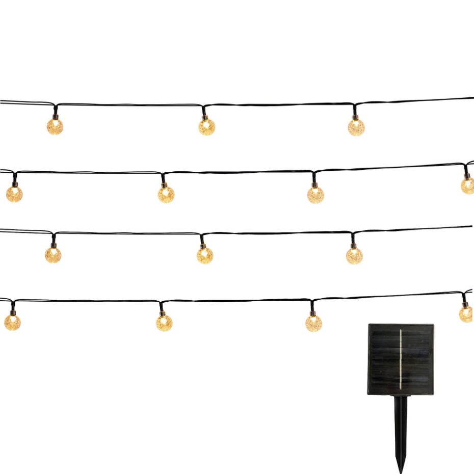 Guirlande solaire FESTY WHITE 120 globes 14M
