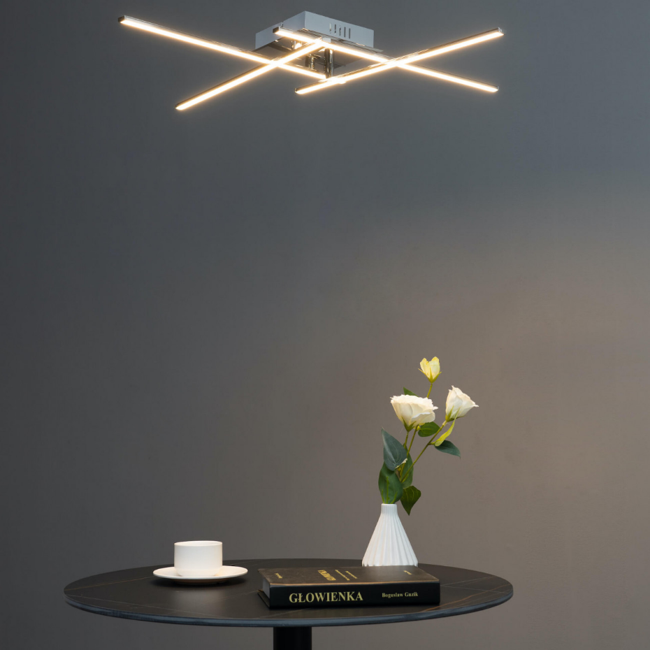 Plafonnier LED carré 4 bras - YUNA
