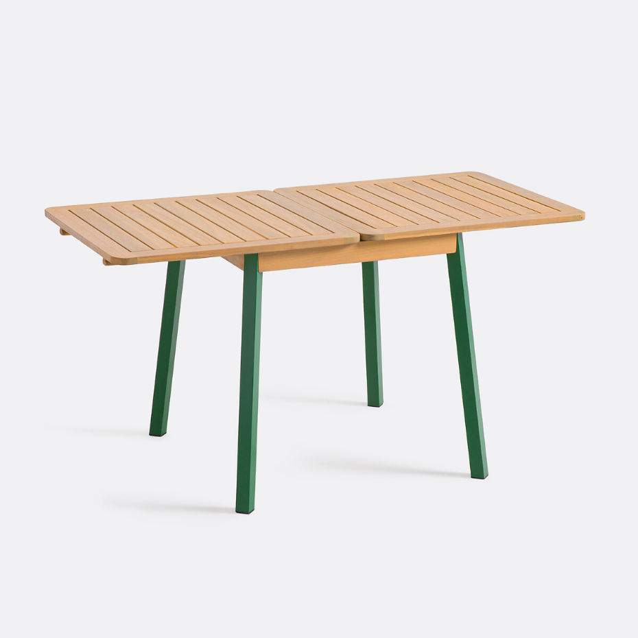 Table jardin extensible métal acier acacia, Jaja