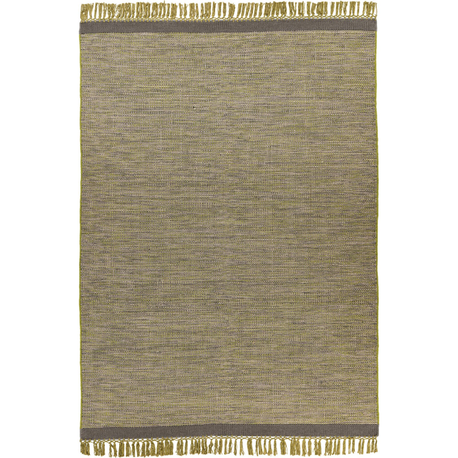 Tapis frangé en laine rectangulaire