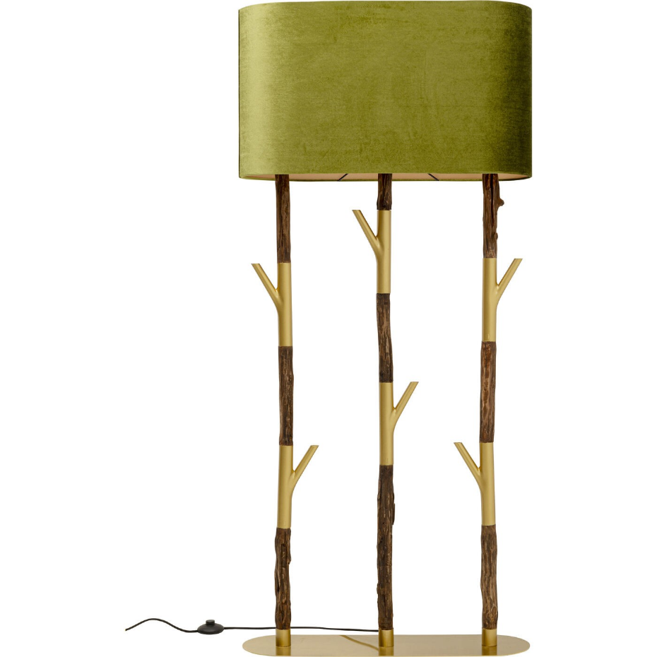 Lampadaire en bois flotté et coton, TWIG
