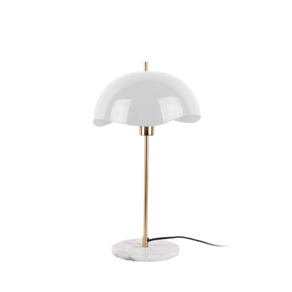 Lampe à poser en métal et marbre- WAVED DOME