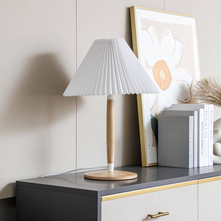 Lampe à poser en bois scandinave, Ellorin