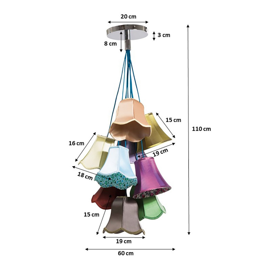 Suspension en soie 9 abat-jours, SALOON