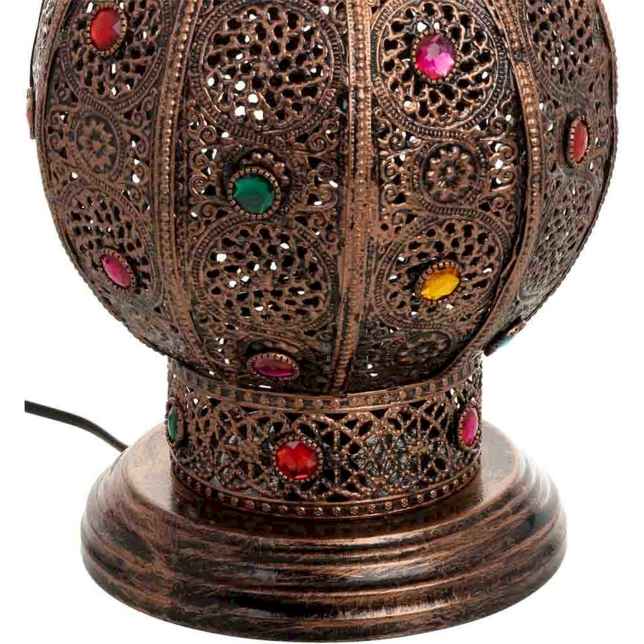Lampe de table en métal style oriental organique