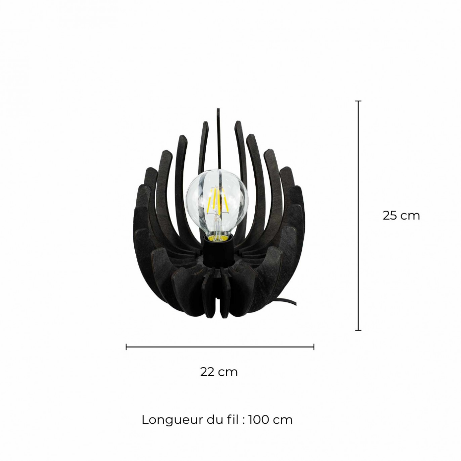 Lampe à poser en bois de peuplier, LOSA