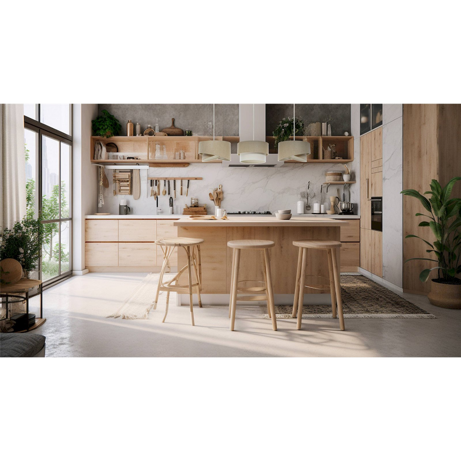 Suspension rectangulaire en jute et lin Boho