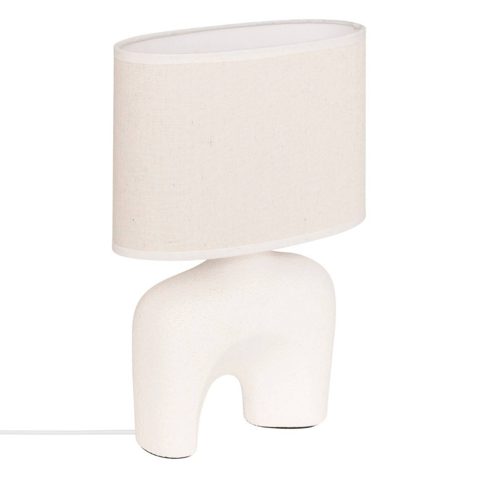 Lampe à poser céramique et lin GABIN