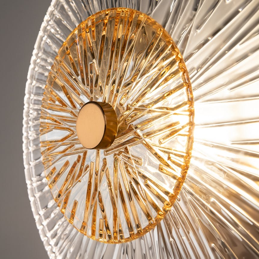 Applique rétro en verre - forme soleil stylisé YUMA